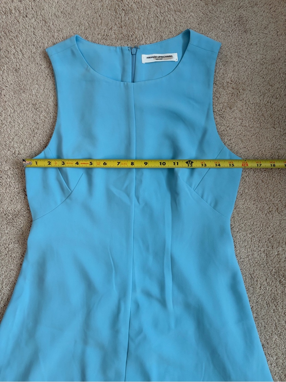 Amanda Uprichard Diana Light Blue Shift Mini Dress Women's Size Small - Picture 10 of 10